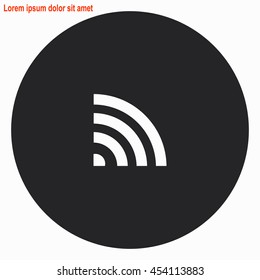 Wi fi web icon. Gray circle button with white illustration.