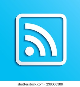 Wi Fi white icon on blue background. Vector illustration