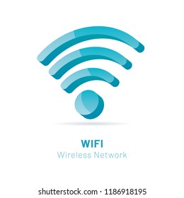 Wi Fi Wireless Network 3D Symbol, Vector Illustration
