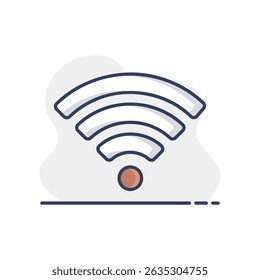 Ícone isolado do vetor plano da rede sem fio Wi-Fi. Símbolo gráfico para web site de telecomunicações e design de aplicativos, logotipo, aplicativo, UI