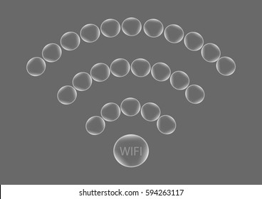 Wi Fi Wireless Network Symbol, Vector Illustration. Abstract background.
