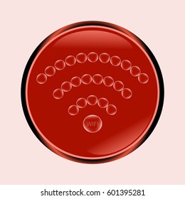 Wi Fi Wireless Network Symbol, Vector Illustration. Abstract background.