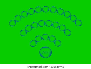 Wi Fi Wireless Network Symbol, Vector Illustration. Abstract background.
