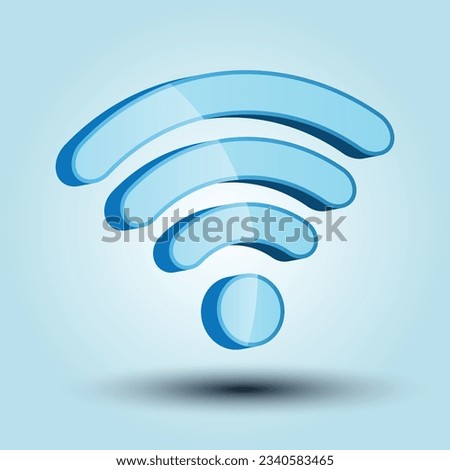Wi Fi wireless network Symbol, Blue wi-fi wireless network icon. Vector Illustration