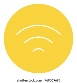 Wi Fi yellow icon in flat design style