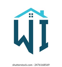 WI House Logo Design Template. Letter WI Logo for Real Estate, Construction or any House Related Business