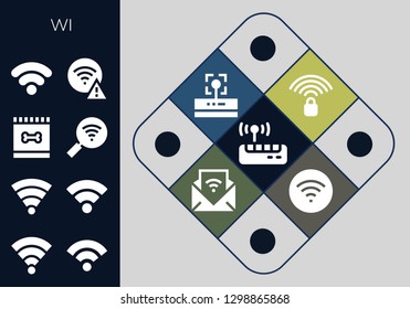  wi icon set. 13 filled wi icons. Simple modern icons about  - Wifi, Wifi signal, Feed