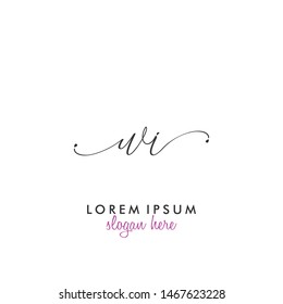 WI Initial beauty monogram logo vector