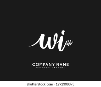 WI Initial Handwriting Logo Template Vector