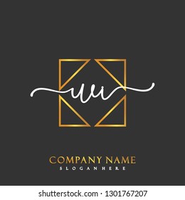 WI Initial Handwriting logo template vector