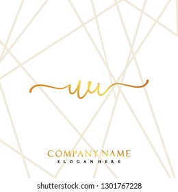 WI Initial Handwriting logo template vector