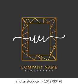 WI Initial Handwriting logo template vector
