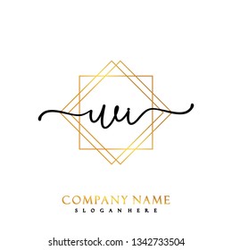 WI Initial Handwriting logo template vector