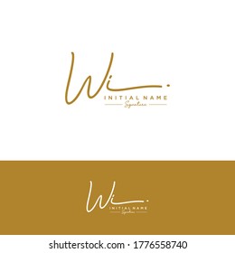 WI Initial letter handwriting and signature logo.