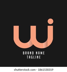 logotipo de las iniciales de WI, logotipo de las iniciales de nombre, logotipo de las iniciales de la empresa, logotipo de las iniciales de la persona.