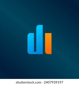 Diseño del logotipo del alfabeto de texto en letra monograma para las iniciales WI