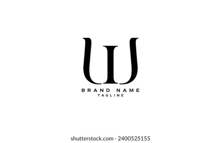 WI, IW, Abstract initial monogram letter alphabet logo design
