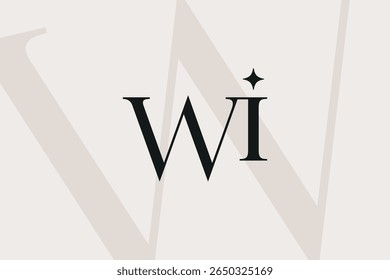 WI or IW letter logo icon design. Classic style luxury initials monogram.