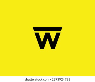 plantilla vectorial de diseño de logotipo WI