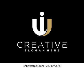 WI Letter With Dot Logo Design Vector Template