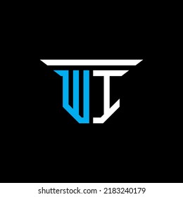 Diseño creativo del logotipo de la letra WI con gráfico vectorial