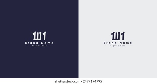 Diseño de logotipo de Vector de letras WI