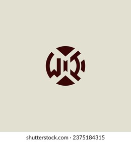 WI line geometric initial logo in high quality professional design that will print well across any print media