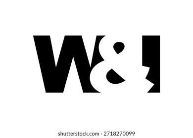 Diseño del logotipo de WI en estilo audaz. Símbolo de identidad blanco y negro. Emblema de tipografía moderna. Icono de marca Corporativa. Mínima Plantilla de negocio.
