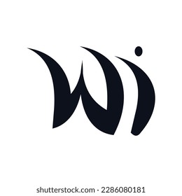 WI  logo design,vector gradent background design
