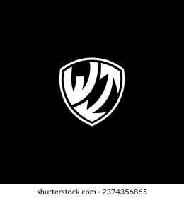 WI logo monogram emblem style with shield shape design template ideas
