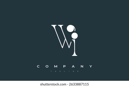 WI Typography Logo Design. Stylish monogram design depiction featuring the letters W and I combined in an artistic signature style, delivering a unique and creative visual representation.