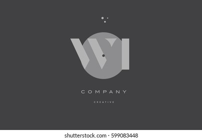 wi w i  grey modern stylish alphabet dot dots eps company letter logo design vector icon template 