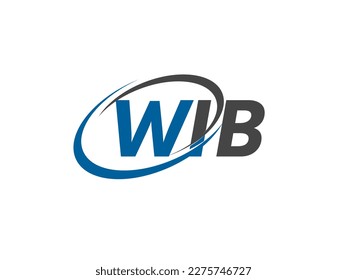 Letra del WIB diseño creativo y elegante del logo de swoosh