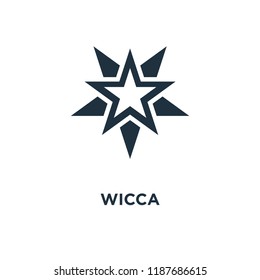 Wicca icon. Black filled vector illustration. Wicca symbol on white background. Can be used in web and mobile.