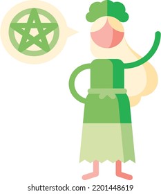 wicca isolated design element stock illustration. Vector on a white background