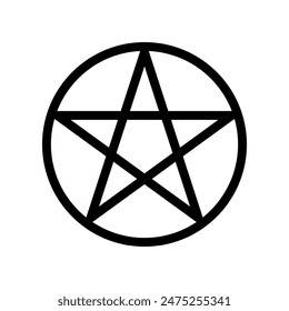 Wicca Pentacle Star Religious Symbol Isolated Vector Illustration