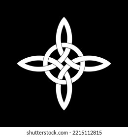 Wicca Symbol - Kraft von vier Elementen. Die Hexe ist Knoten. Vektorgrafik