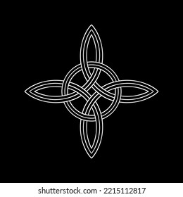 Wicca symbol - Power of four elements. The Witch's Knot. Vector illustration