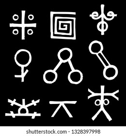 Wiccan symbols imaginary cross symbols, inspired by antichrist pentagram and witchcraft. Vector.