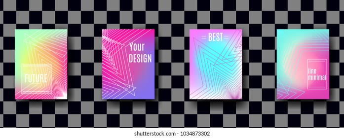 Wich is to come gradient abstract cover.Set  graphic colorfull covers template. Future gradient background placard or poster for your design. 