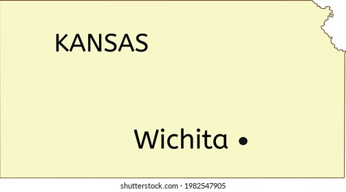 Wichita City Location On Kansas State Map