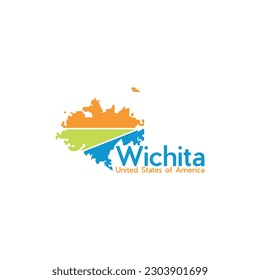 Wichita City Map Modern Simple Logo