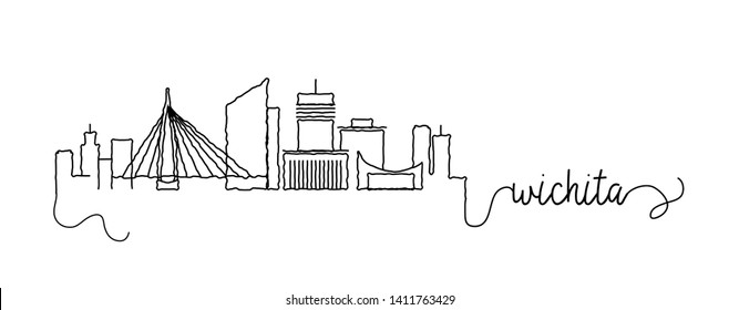 Wichita City Skyline Doodle Sign