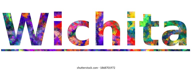 Wichita. Colorful typography text banner. Vector the word wichita design. Can be used to logo, card, poster, heading and beautiful title