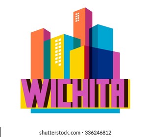 Wichita destination brand logo. vector cartoon