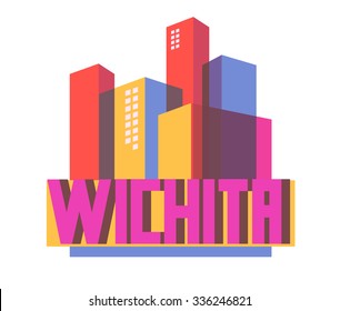 Wichita destination brand logo. vector cartoon