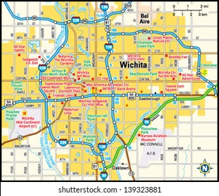 Wichita, Kansas Area Map