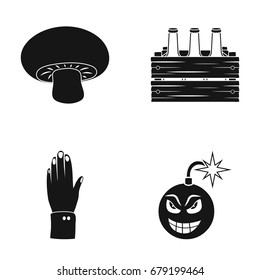 wick, ecology, industry and other web icon in black style.bomb, explosion, war, bombing icons in set collection.
