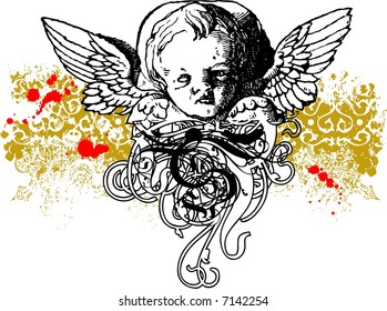 Wicked cherub vector illustration