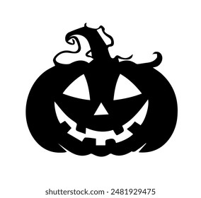 Wicked Grinning Pumpkin Silhouette vector